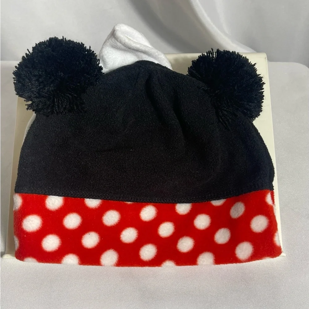 Disney Minnie Mouse Beanie and Gloves Set Toddler Kids NWT Disneyland Item